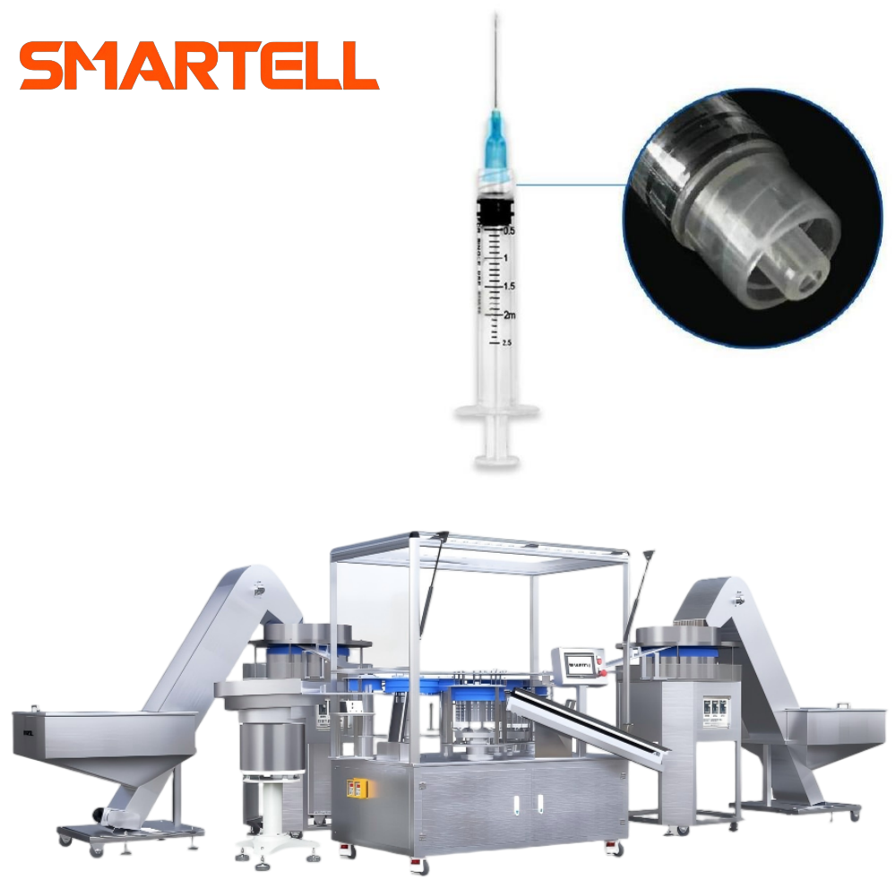 SMARTELL 医疗级鲁尔锁一次性注射器自动组装机 PLC 控制 1 年保修